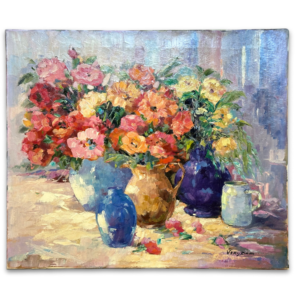 Mid 20th-century Dutch Floral Still Life Painting