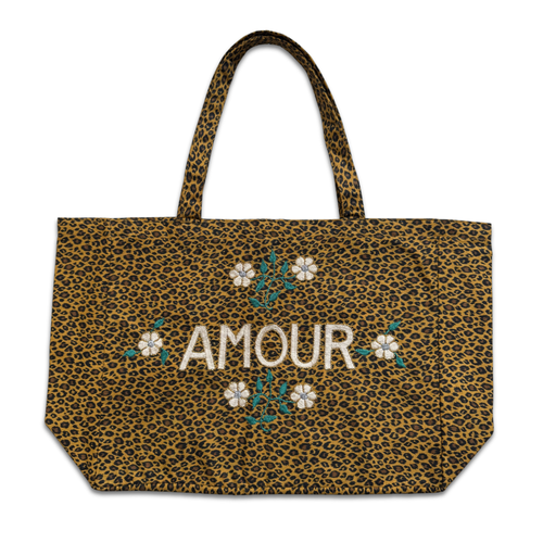 CSAO Kossiwa "Amour" Embroidered Tote Bag (CS-8-9-Leopard Print)