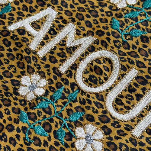 CSAO Kossiwa "Amour" Embroidered Tote Bag (CS-8-9-Leopard Print)