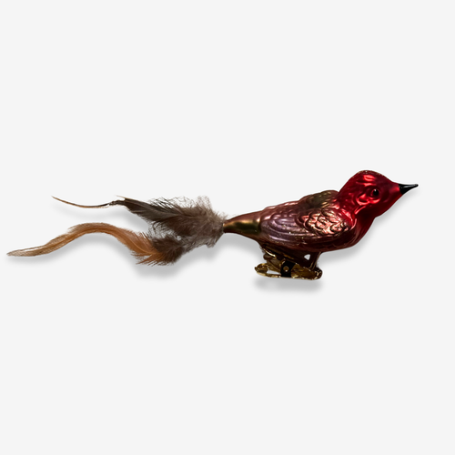 Natural Feather Tailed Clip-on Bird Ornament
