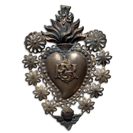 19th Century Italian Ex-Voto Sacred Silver Heart (No. 5)