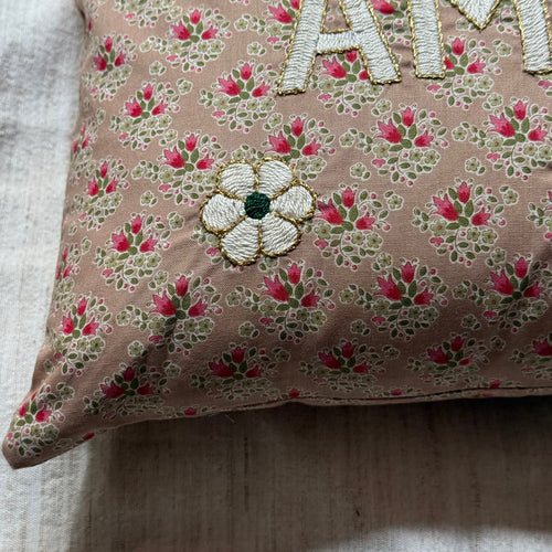 "Amour" Embroidered Cushion (CS-817)