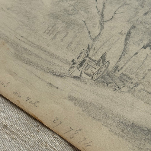 19th-century French Pencil Drawing by Alphonse Baril (#19)