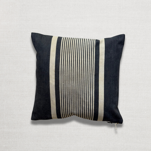 Custom 19th-century Small French Ticking Pillow (#36)