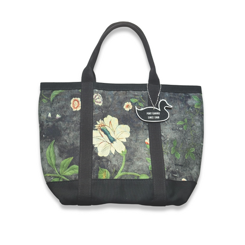 John Derian x Port Canvas Tote in Pierre Frey "Le Paravent Chinois" Small Fabric Tote in Black