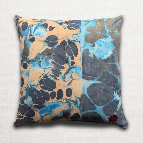 Hand Marbled One-of-a-Kind Pillow (26-05)