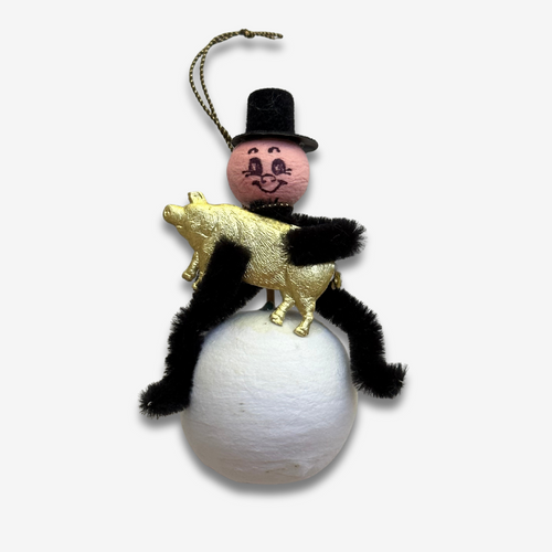 Nostalgic Cotton Chimney Sweep with Pig Ornament