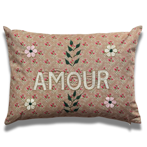 "Amour" Embroidered Cushion (CS-817)