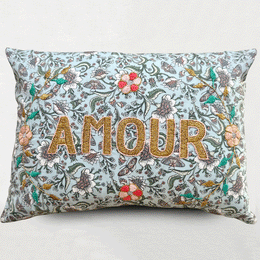 "Amour" Embroidered Cushion CS70