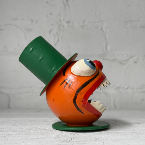 Nostalgic Papier-Mâché Lantern Candy Bucket with Top Hat