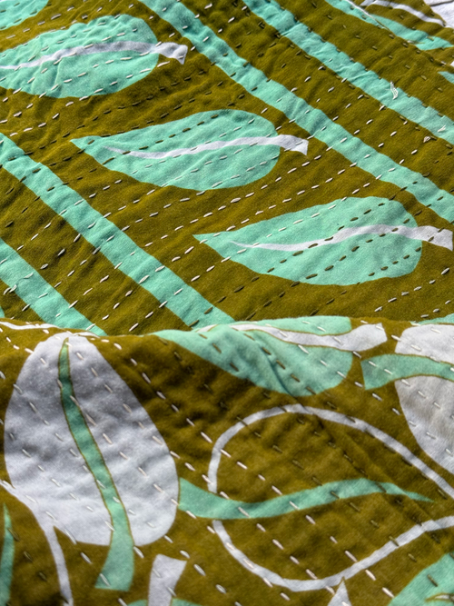 Vintage Green Sari Shawl