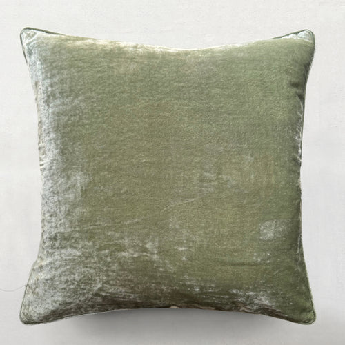 Plain Silk Velvet Cushion in Aqua