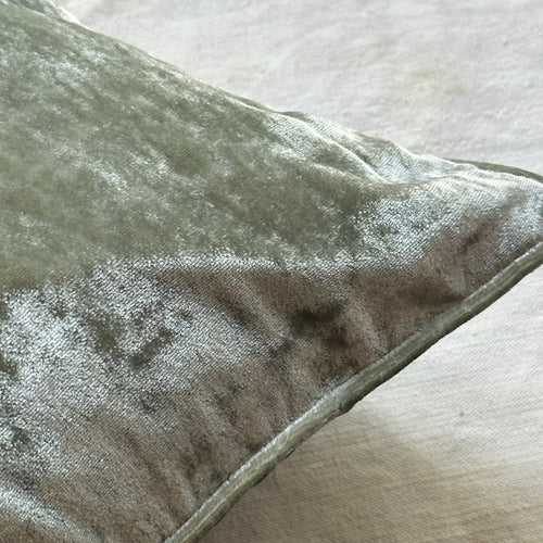 Plain Silk Velvet Cushion in Aqua