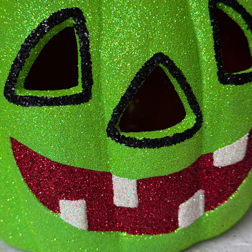 Ino Schaller Glitter Jack-O'-Lantern Pumpkin in Neon Green