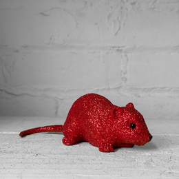 Medium Light Red Glitter Mouse