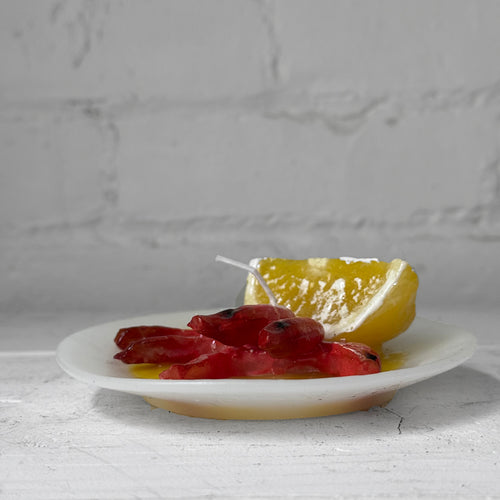 Small Gamberi e Limone Shrimp Plate with Oil and Lemon Candle