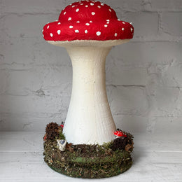 Handmade Wooden Mushroom Creation (#9) by Crystal Stone