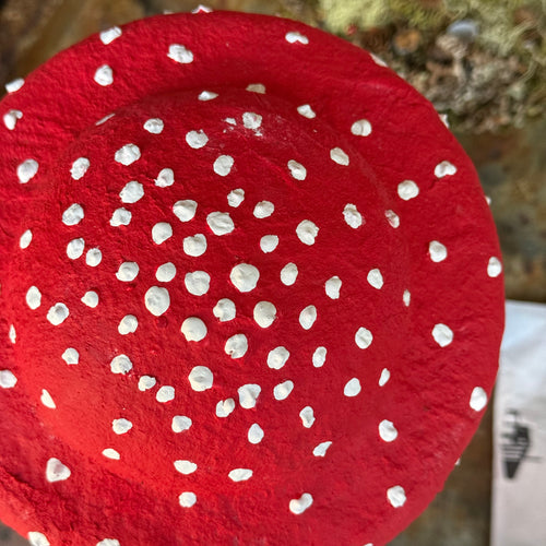 Handmade Wooden Mushroom Creation (#9) by Crystal Stone