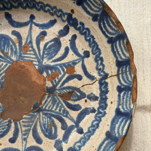 18th-century Spanish Glazed Earthenware Bowl (#2)