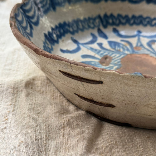 18th-century Spanish Glazed Earthenware Bowl (#2)