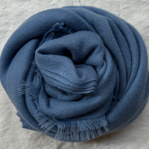 Noble Fibre Cashmere Gauze Scarf in #179 Boro Blue