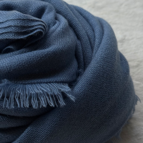 Noble Fibre Cashmere Gauze Scarf in #179 Boro Blue