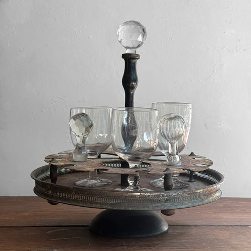 19th-century French Tole Tabletop Caddy Stand