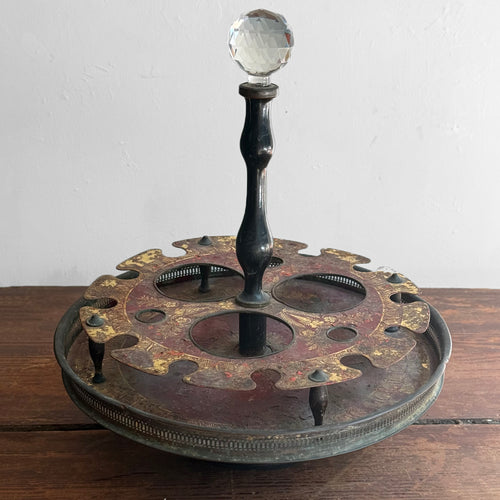 19th-century French Tole Tabletop Caddy Stand
