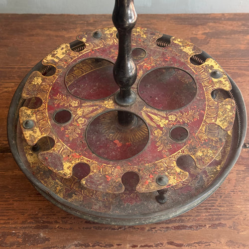 19th-century French Tole Tabletop Caddy Stand