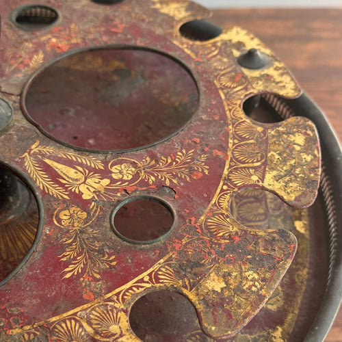 19th-century French Tole Tabletop Caddy Stand