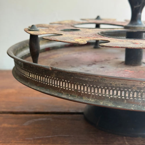 19th-century French Tole Tabletop Caddy Stand