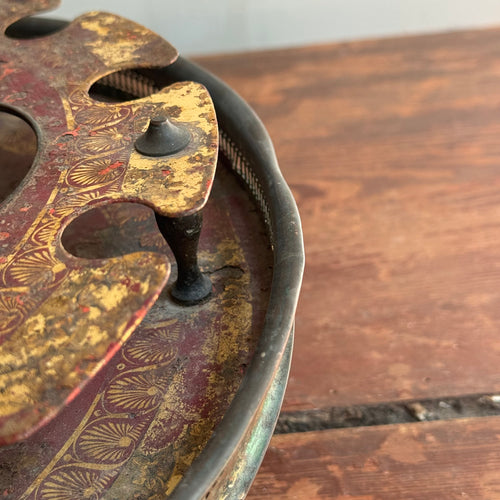 19th-century French Tole Tabletop Caddy Stand