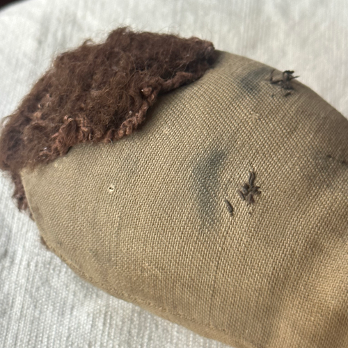 19th-century Male Doll with Embroidered Face