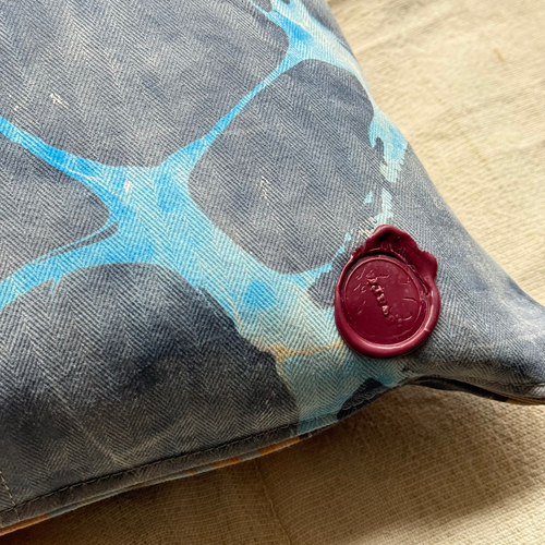 Hand Marbled One-of-a-Kind Pillow (26-05)