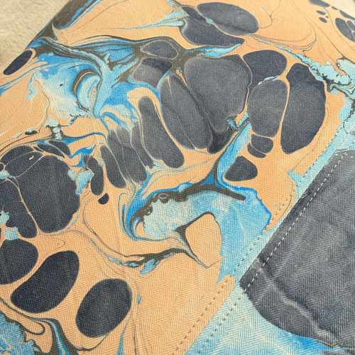 Hand Marbled One-of-a-Kind Pillow (26-05)