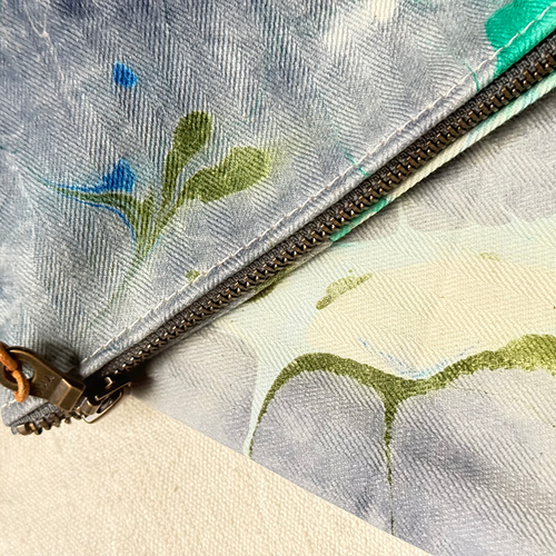 Hand Marbled One-of-a-Kind Zipper Pouch (#P06)