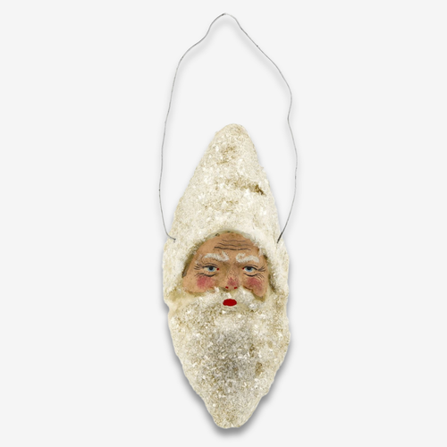 Large Santa Claus Head Ornament in Antique White No. 4