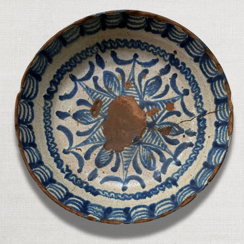 18th-century Spanish Glazed Earthenware Bowl (#2)