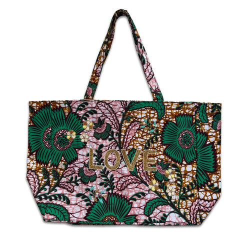 CSAO Kossiwa "Love" Embroidered Tote Bag (CS-8-9)