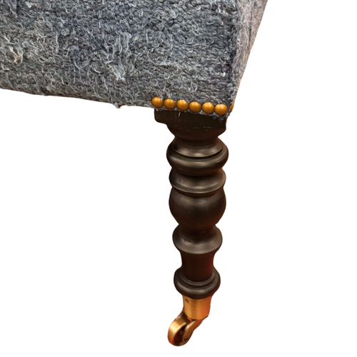 Custom Antique Overdyed Kilim Ottoman