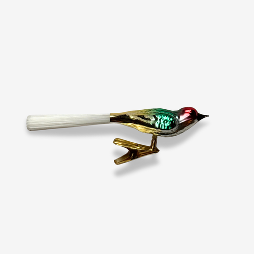 Small Multicolored Clip-on Bird Ornament
