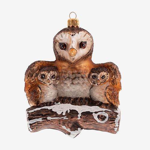 Owls on a Branch Ornament