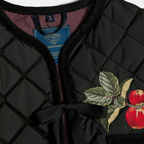 John Derian Apple Tie -Up Gilet Women's Vest in Black