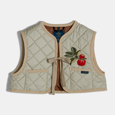 John Derian Apple Tie -Up Gilet Women's Vest in Natural Clay