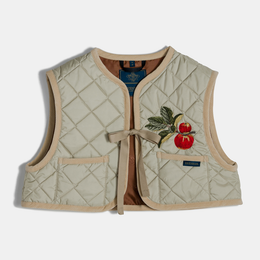 John Derian Apple Tie -Up Gilet Women's Vest in Natural Clay