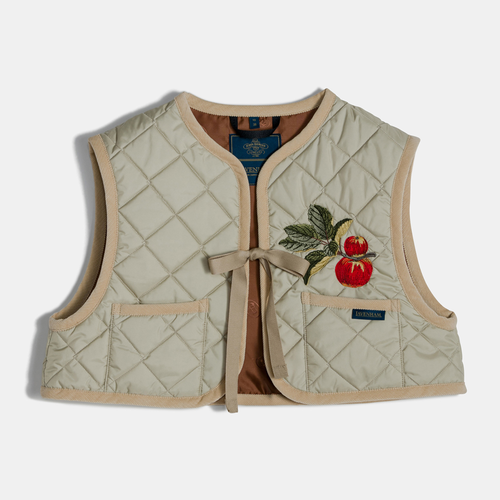 John Derian Apple Tie -Up Gilet Women's Vest in Natural Clay