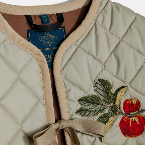 John Derian Apple Tie -Up Gilet Women's Vest in Natural Clay