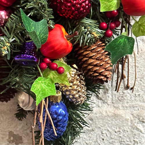 Decorated Branch Bunch with Colorful Mixed Glass Ornaments