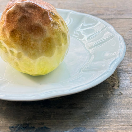 Trompe L'oeil Apple Plate with Fluted Rim