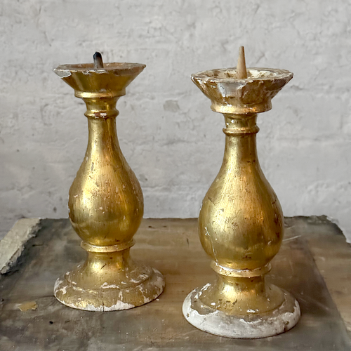 Pair of 19th-century Austrian Gilt Candlesticks (B)